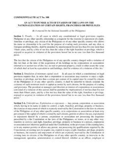 COMMONWEALTH ACT No. 108 AN ACT TO PUNISH ACTS OF EVASION OF THE LAWS .